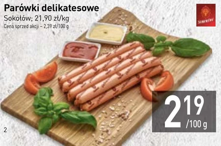 Sokołów Parówki Delikatesowe klasyczne 250 g