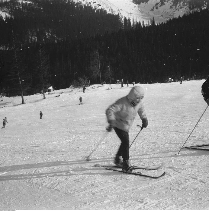 Narciarze na Kalatówkach (Tatry, luty 1970)