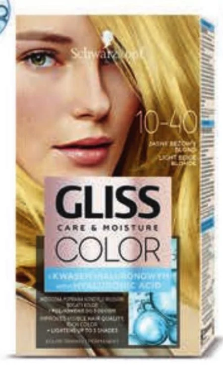 Gliss Color Care & Moisture Farba do włosów 10-40 jasny beżowy blond