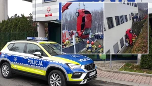 Auto zjechało z drogi i uderzyło w budynek szpitala