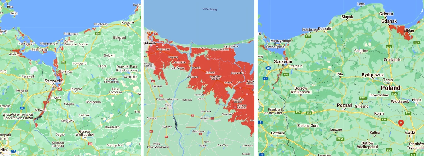 Według ekspertów z powodu zmian klimatu duże obszary polskiego wybrzeża będą się w tym wieku zmagać ze skutkami powodzi nadbrzeżnych
