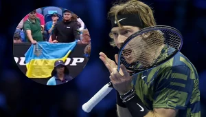 Na trybunach nagle pojawiła się ukraińska flaga. Rublow prosił sędziego o reakcję 