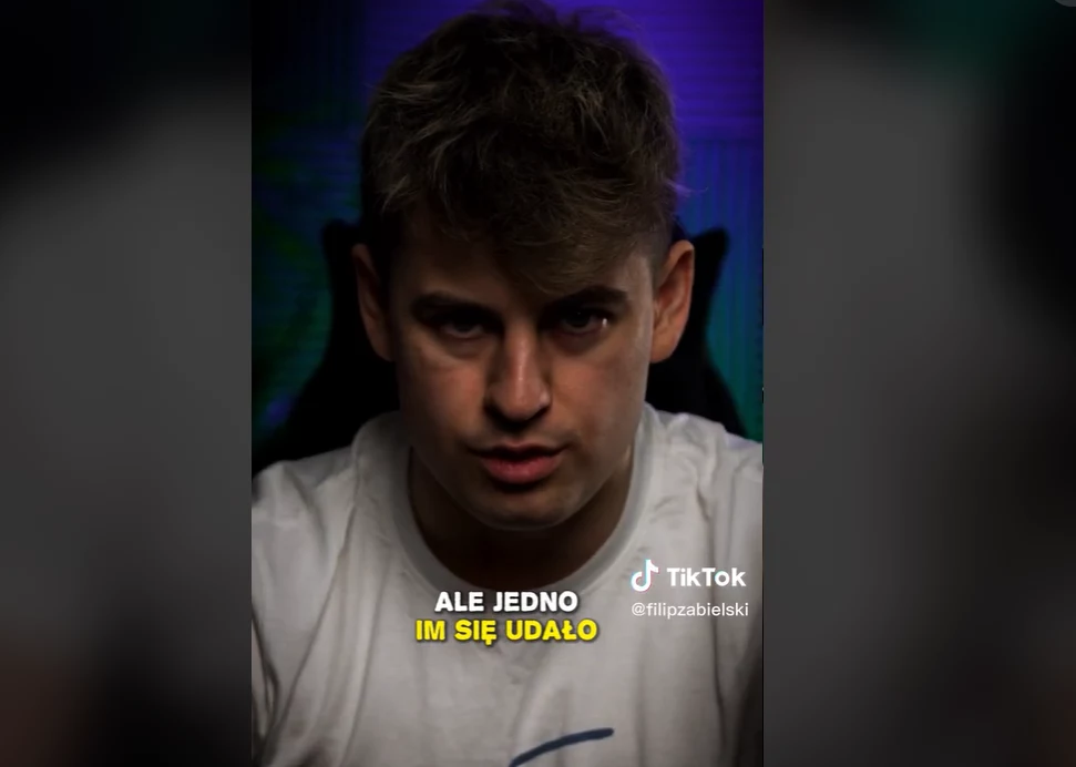 Zrzut ekranu. Filip Zabielski opublikował kontrowersyjny materiał Zrzut ekranu. Filip Zabielski opublikował kontrowersyjny materiał