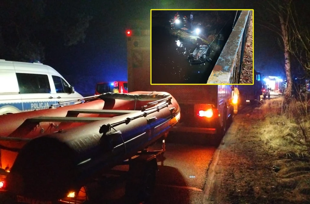 Potępa. Auto w rzece, w środku dwa ciała Potępa. Auto w rzece, w środku dwa ciała