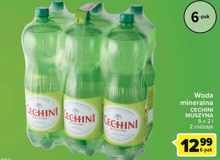 Cechini Muszyna Naturalna woda mineralna wysokozmineralizowana niskonasycona CO₂ 6 x 0,5 l