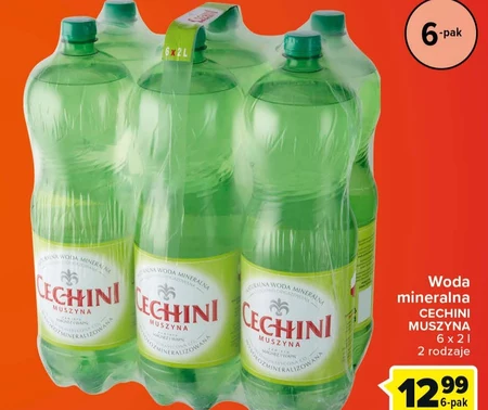 Cechini Muszyna Naturalna woda mineralna wysokozmineralizowana niskonasycona CO₂ 6 x 0,5 l