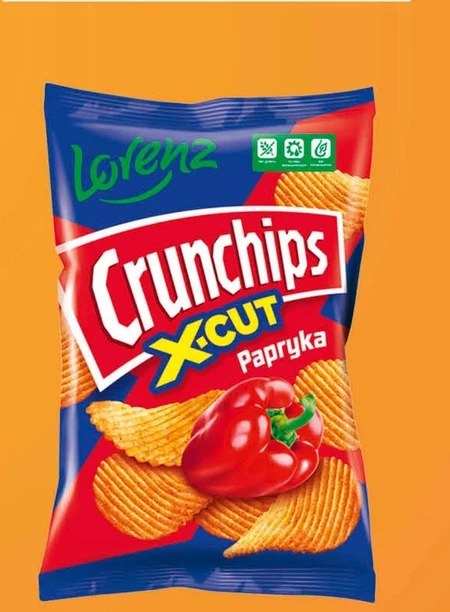 Crunchips X-Cut Chipsy ziemniaczane o smaku papryka 140 g