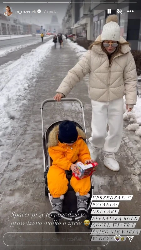 Małgorzata Rozenek z Heniem na spacerze Małgorzata Rozenek z Heniem na spacerze