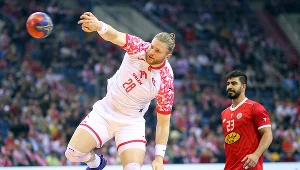 Reprezentant Polski Maciej Gębala w akcji