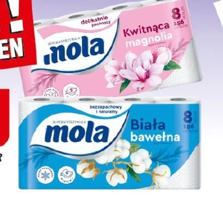 Mola Biała Bawełna papier toaletowy 8 rolek