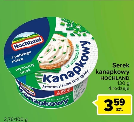 Hochland Kremowy serek twarogowy kanapkowy ze szczypiorkiem 130 g