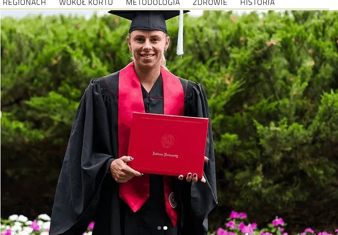 Magda Linette z dyplomem Indiana University East