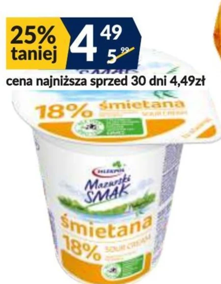 Mlekpol Mazurski Smak Śmietana 18 % 400 g