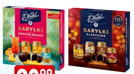 E. Wedel Baryłki o smaku owoców świata z alkoholem w czekoladzie deserowej 200 g