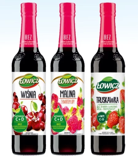 Łowicz Suplement diety syrop o smaku malinowym 400 ml