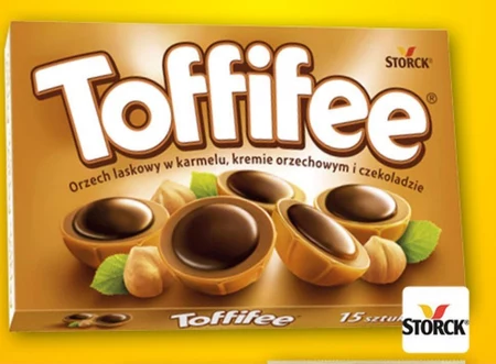 Toffifee Orzech laskowy w karmelu kremie orzechowym i czekoladzie 125 g (15 sztuk)