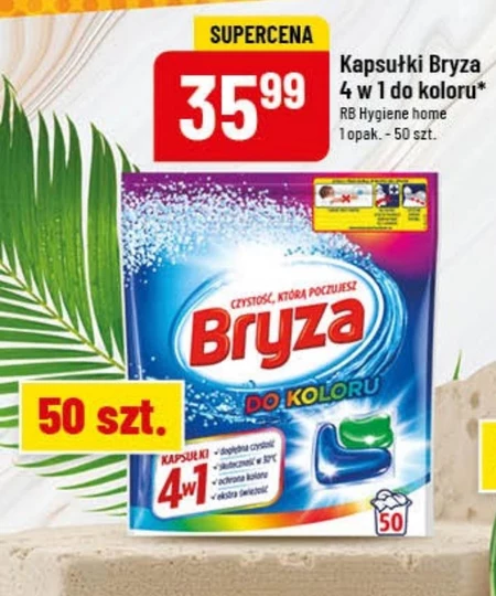Bryza 4w1 Kapsułki do prania do koloru 1000 g (50 prań)