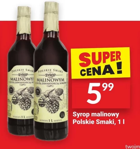 Excellence Polskie smaki Syrop o smaku malinowym 1 l