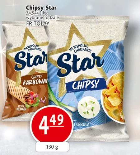 Star Chipsy o smaku śmietana i cebula 130 g