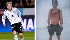 Andre Schurrle podjął ekstremalne wyzwanie i wspiął się na Śnieżkę w samych spodenkach
