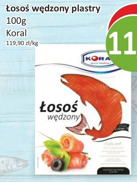 Koral Łosoś wędzony na zimno plastry 100 g