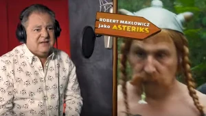 Robert Makłowicz podczas pracy nad dubbingiem do filmu "Asteriks i Obeliks: Imperium smoka"