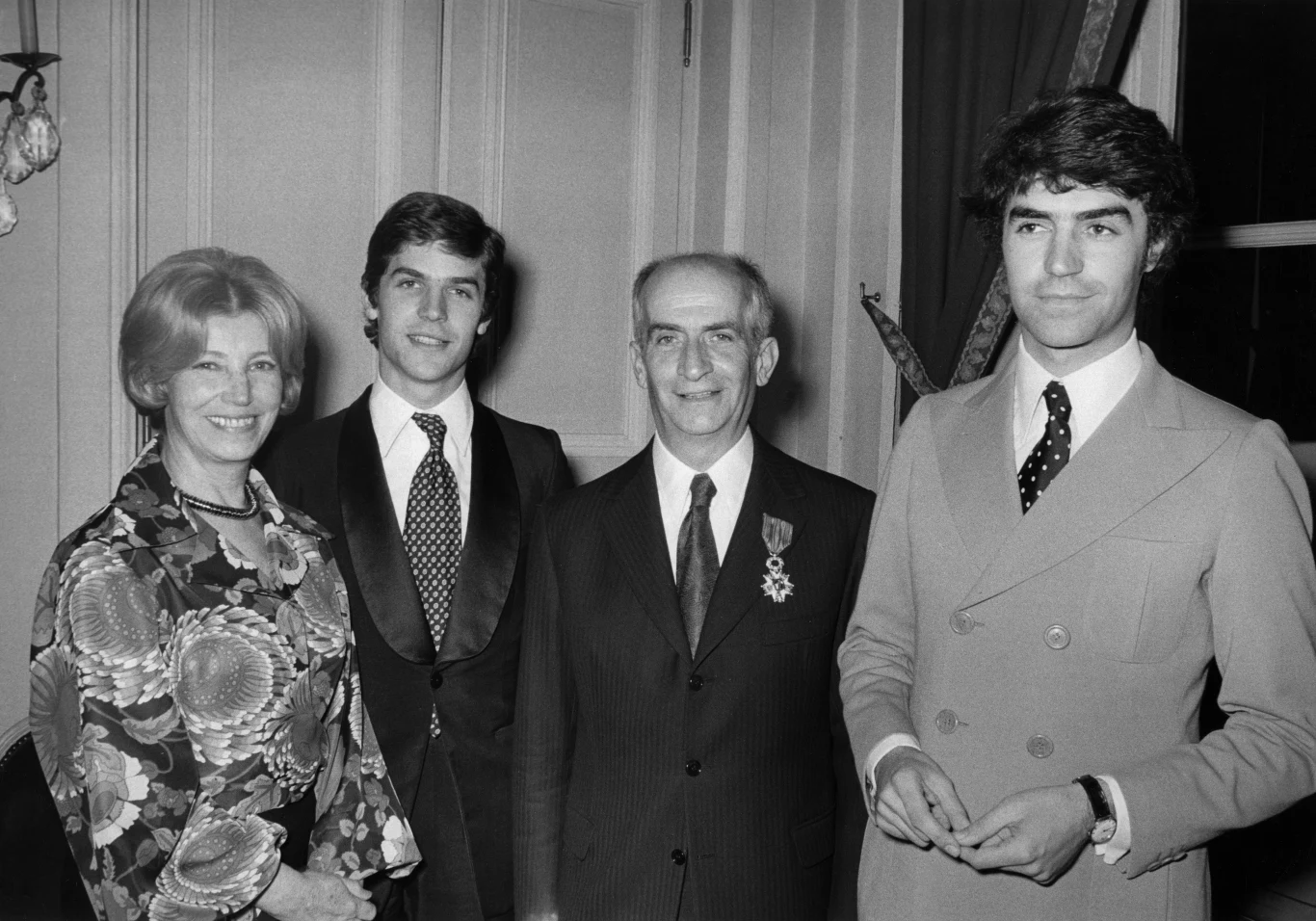 Louis de Funes z żoną Jeanne oraz synami Olivierem i Patrickiem