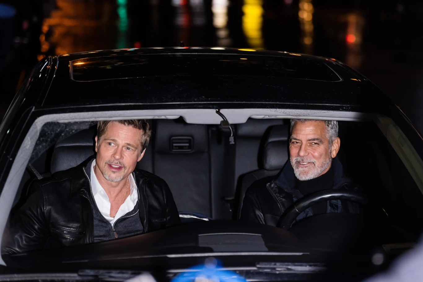 Brad Pitt i George Clooney na planie "Wolves" Brad Pitt i George Clooney na planie "Wolves"