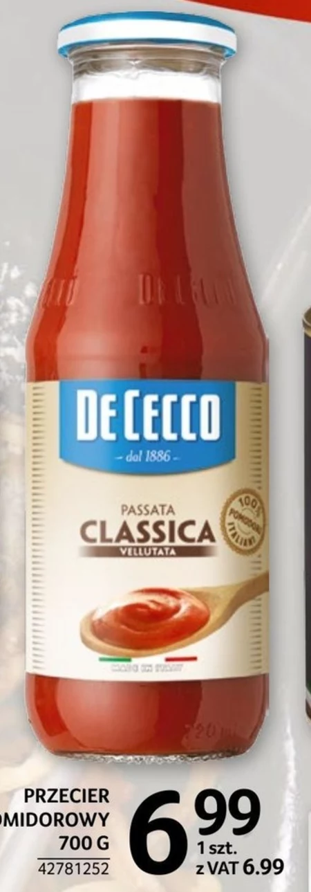 De Cecco Passata Classica Przecier pomidorowy 700 g