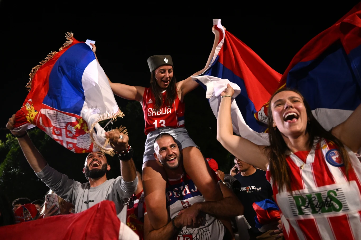 Kibice serbscy podczas meczu Novaka Djokovicia