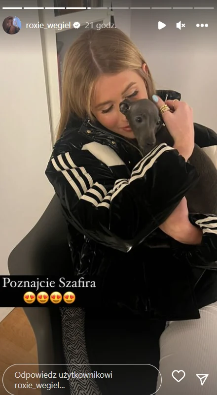 Roksana Węgiel adoptowała psa Roksana Węgiel adoptowała psa