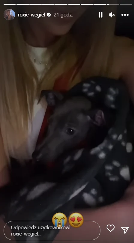 Roksana Węgiel adoptowała psa Roksana Węgiel adoptowała psa