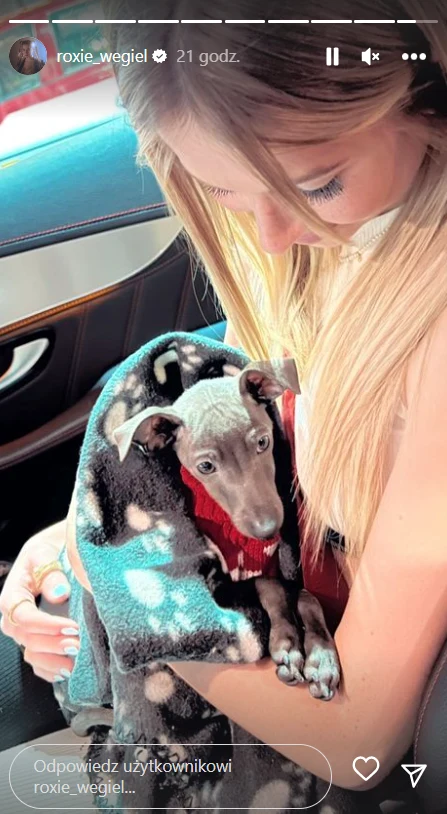 Roksana Węgiel adoptowała psa Roksana Węgiel adoptowała psa
