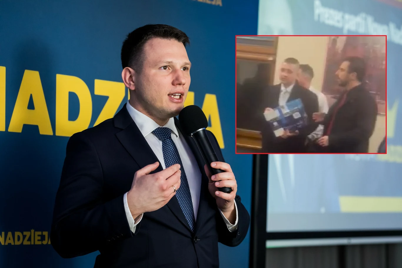 Awantura podczas prawyborów partii Nowa Nadzieja Sławomira Mentzena Awantura podczas prawyborów partii Nowa Nadzieja Sławomira Mentzena