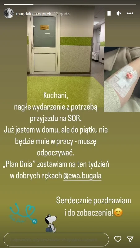 Magdalena Ogórek poinformowała, że trafiła na SOR!