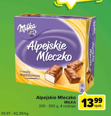 Milka Alpejskie Mleczko Pianka o smaku waniliowym 330 g