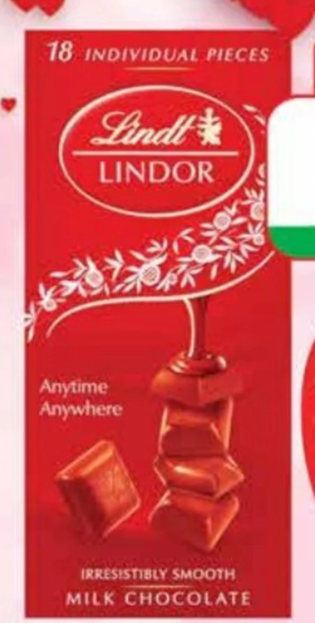 Lindt Lindor Czekolada mleczna z nadzieniem 100 g
