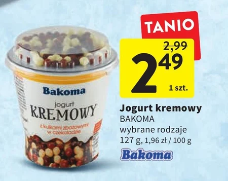 Bakoma Jogurt kremowy z kulkami zbożowymi w czekoladzie 127 g