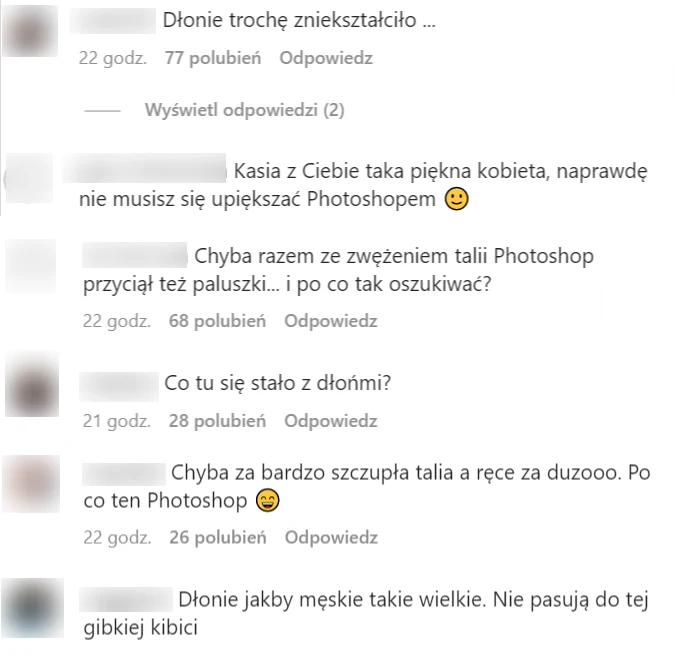 Katarzyna Cichopek - komentarze pod zdjęciem na Instagramie