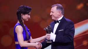 Ida Nowakowska i Jacek Kurski podczas ubiegłorocznych Wiktorów