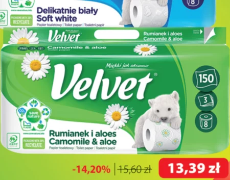 Velvet Papier toaletowy rumianek i aloes 8 rolek