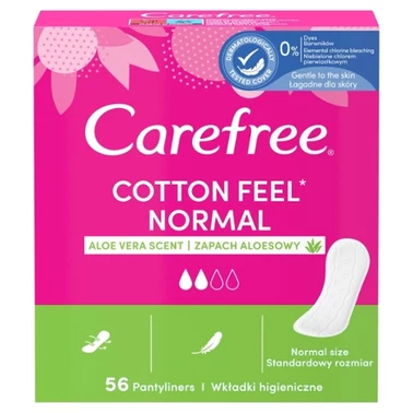 Carefree Cotton Feel Normal Wkładki higieniczne zapach aloesowy 56 sztuk - 1