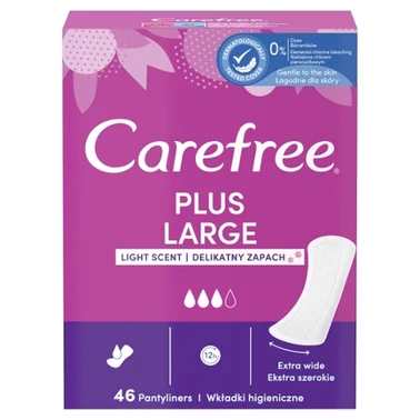 Carefree Plus Large Wkładki higieniczne delikatny zapach 46 sztuk - 0