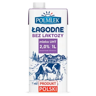 Polmlek Łagodne Mleko UHT bez laktozy 2% 1 l - 0