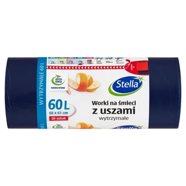 Stella Worki na śmieci z uszami 60 l 20 sztuk - 0