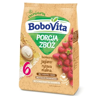 BoboVita Porcja zbóż Bezmleczna jaglanka z ryżem malina po 6 miesiącu 170 g - 1