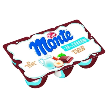 Zott Monte -30 % cukrów Deser mleczny z czekoladą i orzechami 330 g (6 x 55 g) - 2