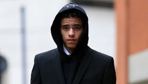 Mason Greenwood po jednej z rozpraw, w listopadzie 2022 roku