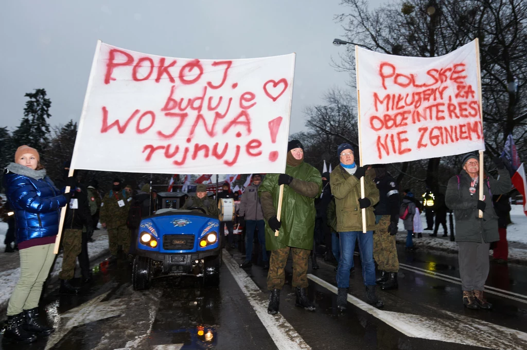 "Antywojenny" protest w Warszawie "Antywojenny" protest w Warszawie