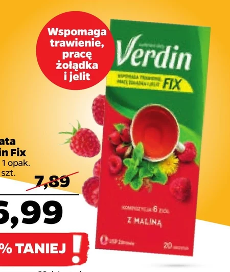 Verdin Fix Suplement diety kompozycja 6 ziół z czarną herbatą 36 g (20 x 1,8 g)